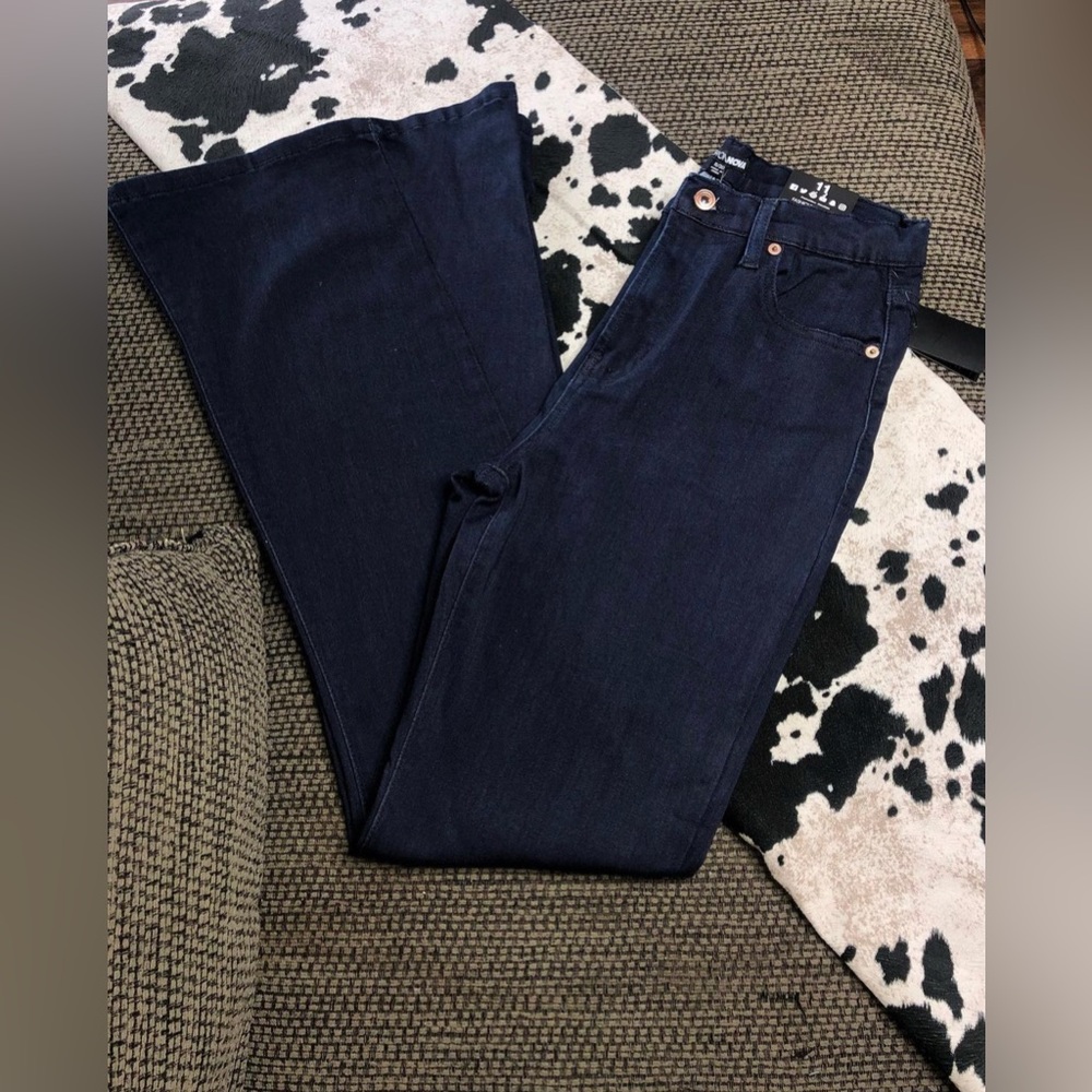 High rise bell bottom jeans